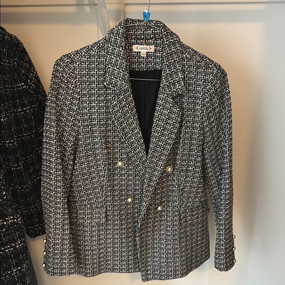 Kasper Women's Black and White Tweed Blazer